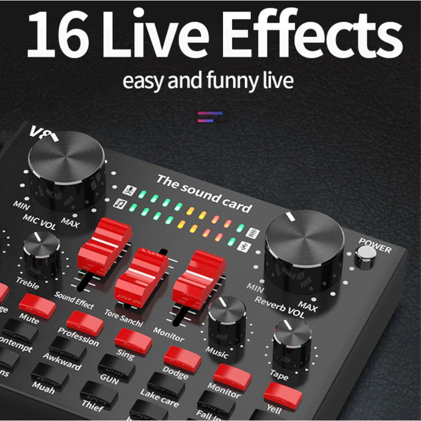 Sound card V8,V8S+ Hát Livestream - Karaoke - Thu âm - Bán Hàng Online Model 2022