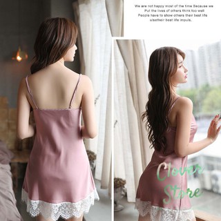 Váy ngủ lụa trơn 2 dây satin 60-70kg