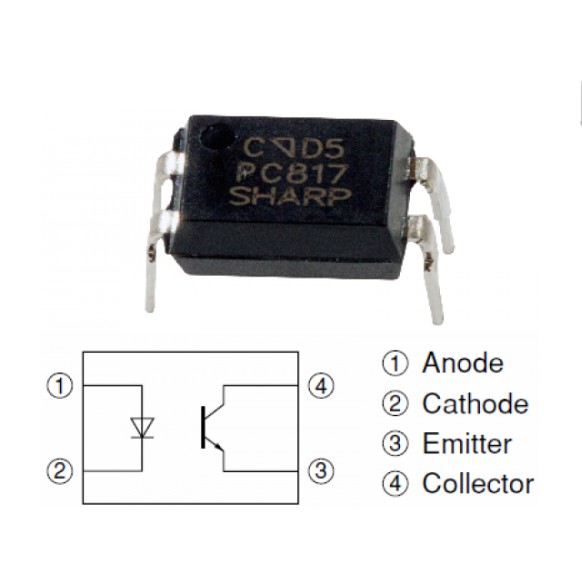 IC cách ly quang PC817 chân cắm, chân dán