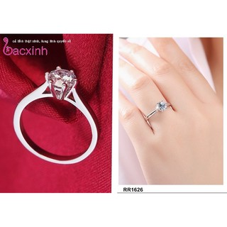 Nhẫn nữ trang sức bạc Ý S925 Bạc Xinh Huệ Ngân - Nhẫn ổ kim cương đẹp RR1626