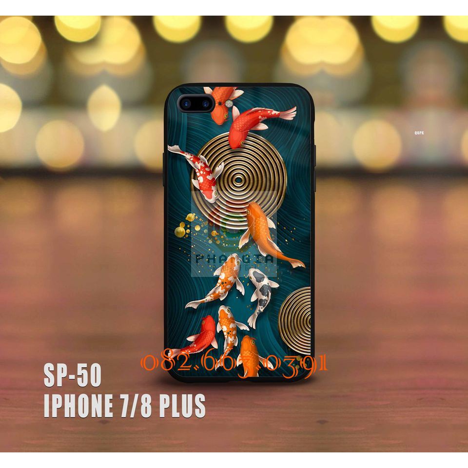 Ốp kính IP 7plus/ 8plus tráng gương hình cá koi siêu đẹp