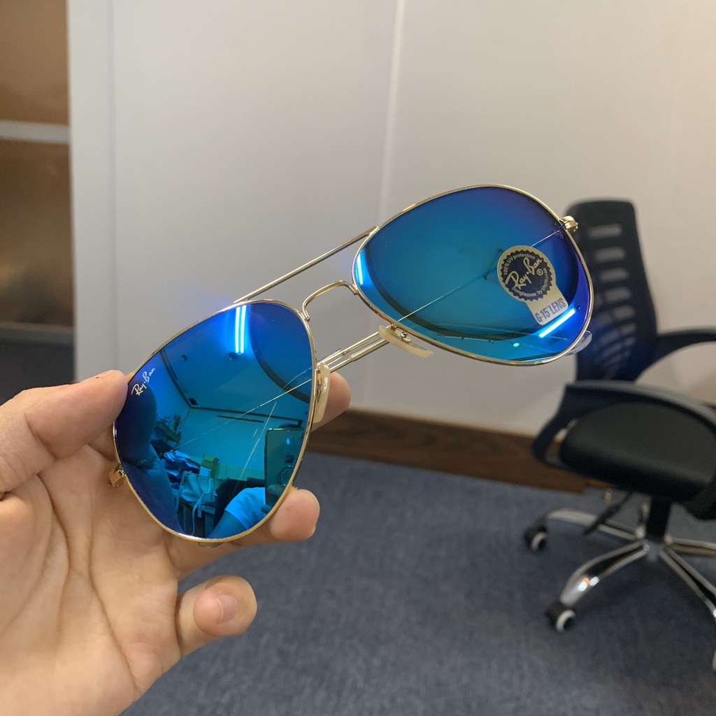 Kính nam Rayban xanh biển tráng gương | BigBuy360 - bigbuy360.vn