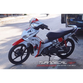 Tem trùm xe máy wave RSX 2012 đỏ đen