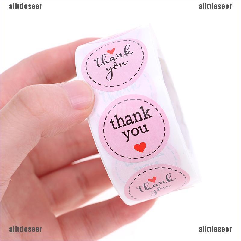 Set 500 Miếng Dán 1 inch Màu Hồng In Chữ Thank You Trang Trí Tiệc Cưới