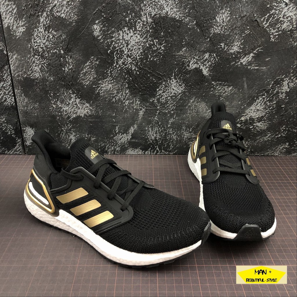 Giày thể thao ULTRA BOOST 6.0 đen vạch vàng dành cho nam nữ