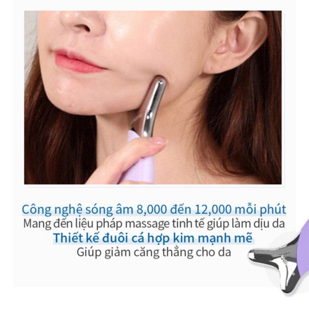 Máy rửa mặt đuôi cá WellDerma Cleansing Fish nhỏ gọn tiện dụng massage nâng cơ sạch mụn cho da mặt