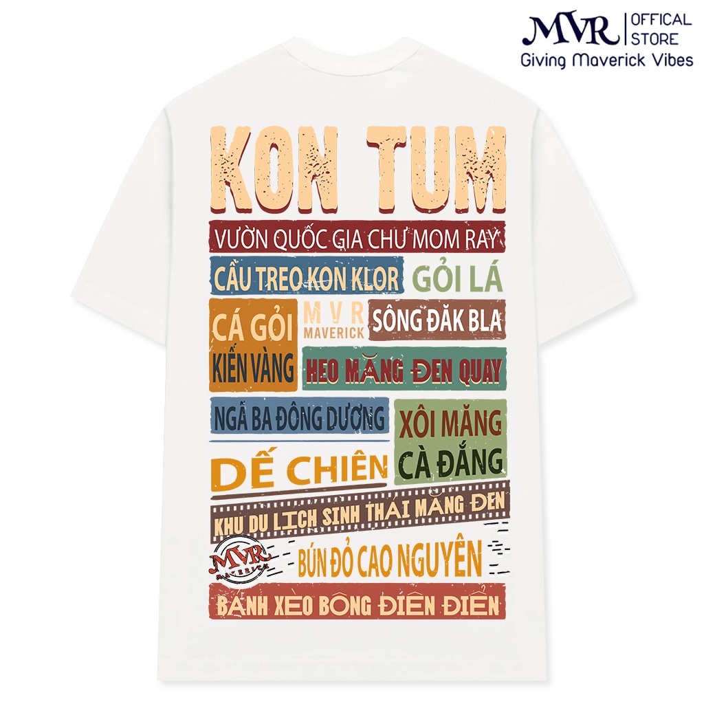 Áo thun Kon Tum in 2 mặt Unisex ao cặp gia đình phông rộng big size cotton fact UNDER MVR BB4174