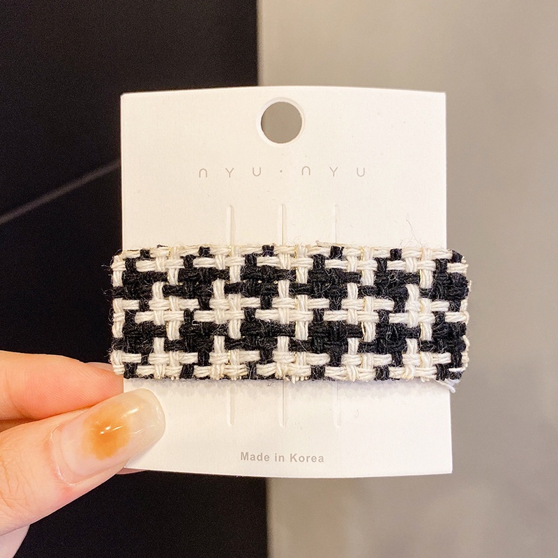 Kẹp Tóc Họa Tiết Houndstooth Thời Trang Hàn Quốc Cho Nữ