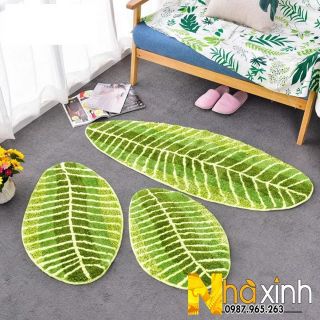 Thảm lau chân hình chiếc lá. Thảm trải sàn trang trí chiếc lá