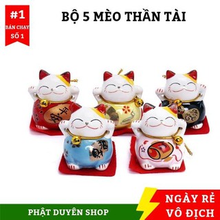 Sét 5 mèo thần tài thảm đỏ Ngũ phúc lâm môn - Phatduyenshop