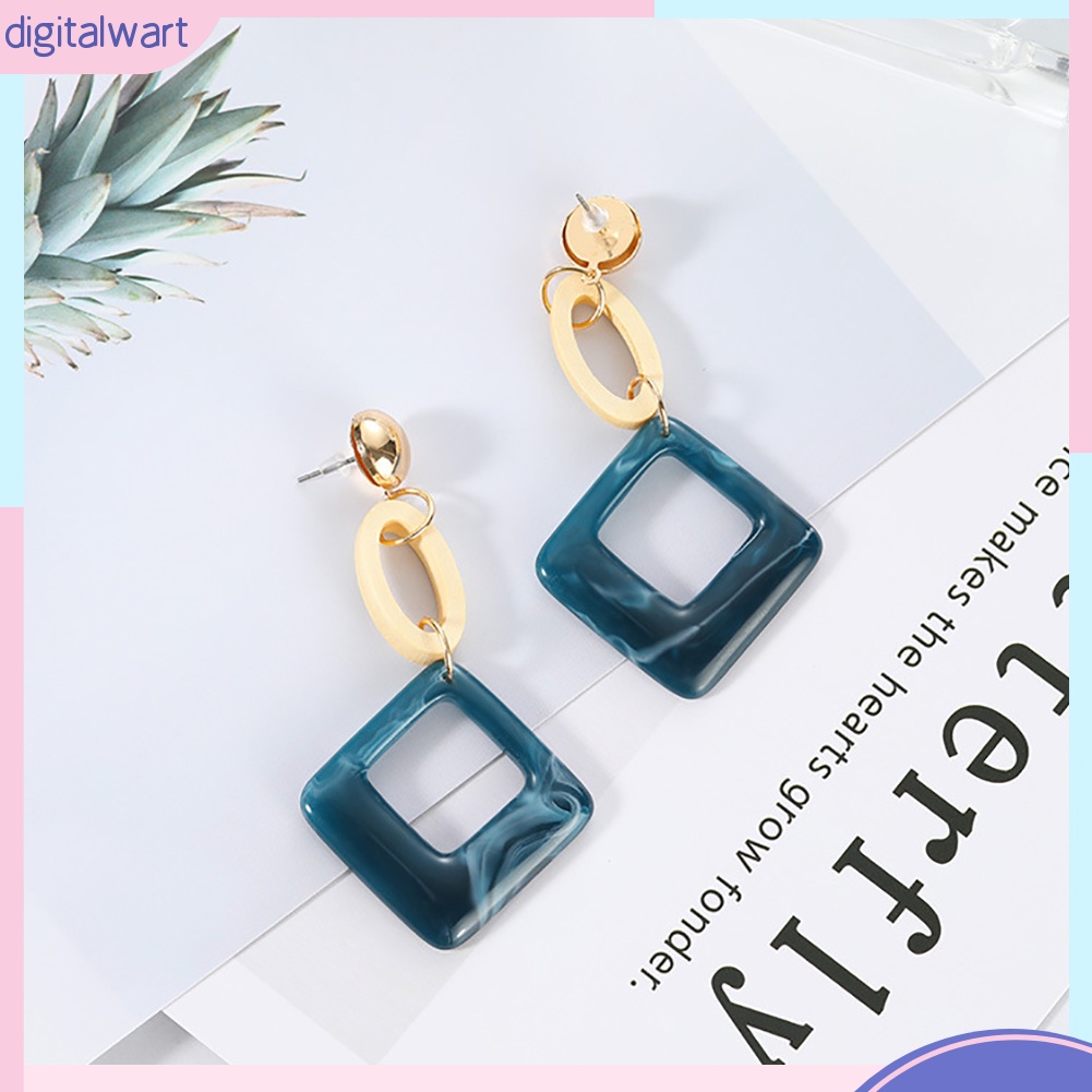 Khuyên tai hình tròn/thoi dáng dài thanh lịch cho nữ