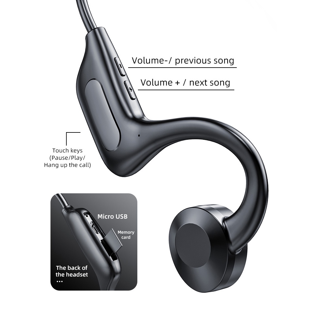 Tai Nghe Không Dây BL13 Chống Mồ Hôi Truyền Âm Qua Xương Với Micro Loại Bỏ Tiếng Ồn Thấp