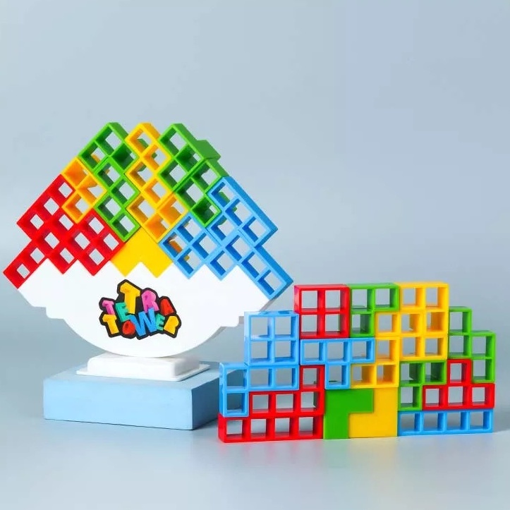Đồ chơi xếp hình thăng bằng 32 khối ANDY KIDS Tetra Tower Board Game cho đội nhóm đồ chơi xả stress hình khối lắp ráp
