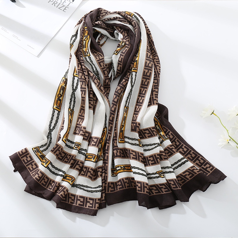 Khăn choàng cổ họa tiết chữ h phong cách Hàn Quốc 2021 thanh lịch cho nữ