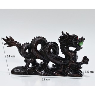 Tượng con giáp rồng đại màu giả gỗ
