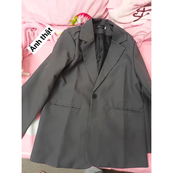 Áo khoác blazer nữ tay dài 2 lớp bảng màu trendy xám hồng đen trắng