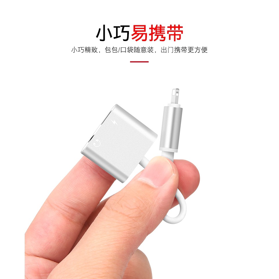 (Xu hướng hot) Bộ chuyển đổi iPhone 8 7 X XS 2 in 1 sang 3,5 mm Jack AUX Audio + Bộ kết nối bộ sạc Cáp Lightning