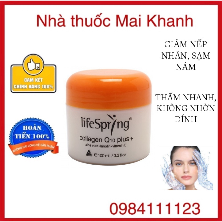 Kem nhau thai cừu LifeSpring Collagen Q10 Plus Giúp Mờ Thâm Nám 100ml của Úc