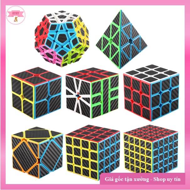 Chính Hãng - Bộ Sưu Tập Rubik Carbon MoYu MeiLong 2x2 3x3 4x4 5x5 Pyraminx Megaminx Skewb Square-1 SQ1 Tam Giác 12 Mặt