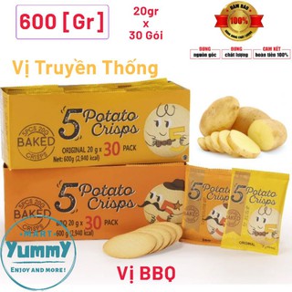 Bánh Khoai Tây 5 Potato Crisps Hộp 600g ( Vị Truyền Thống hoặc BBQ)