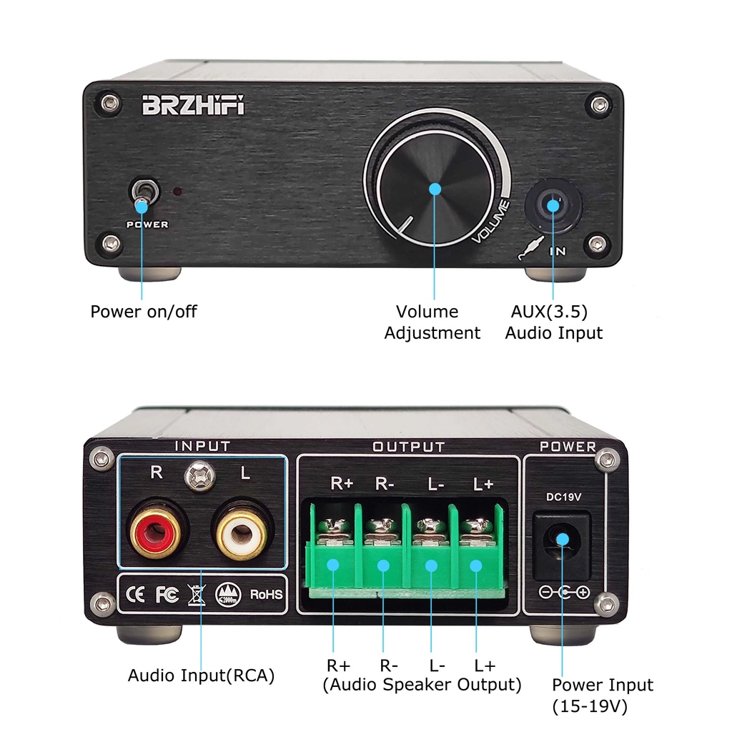 Bộ Khuếch Đại Âm Thanh Kỹ Thuật Số 80WX2 MA12070 Kênh 2.0 HiFi