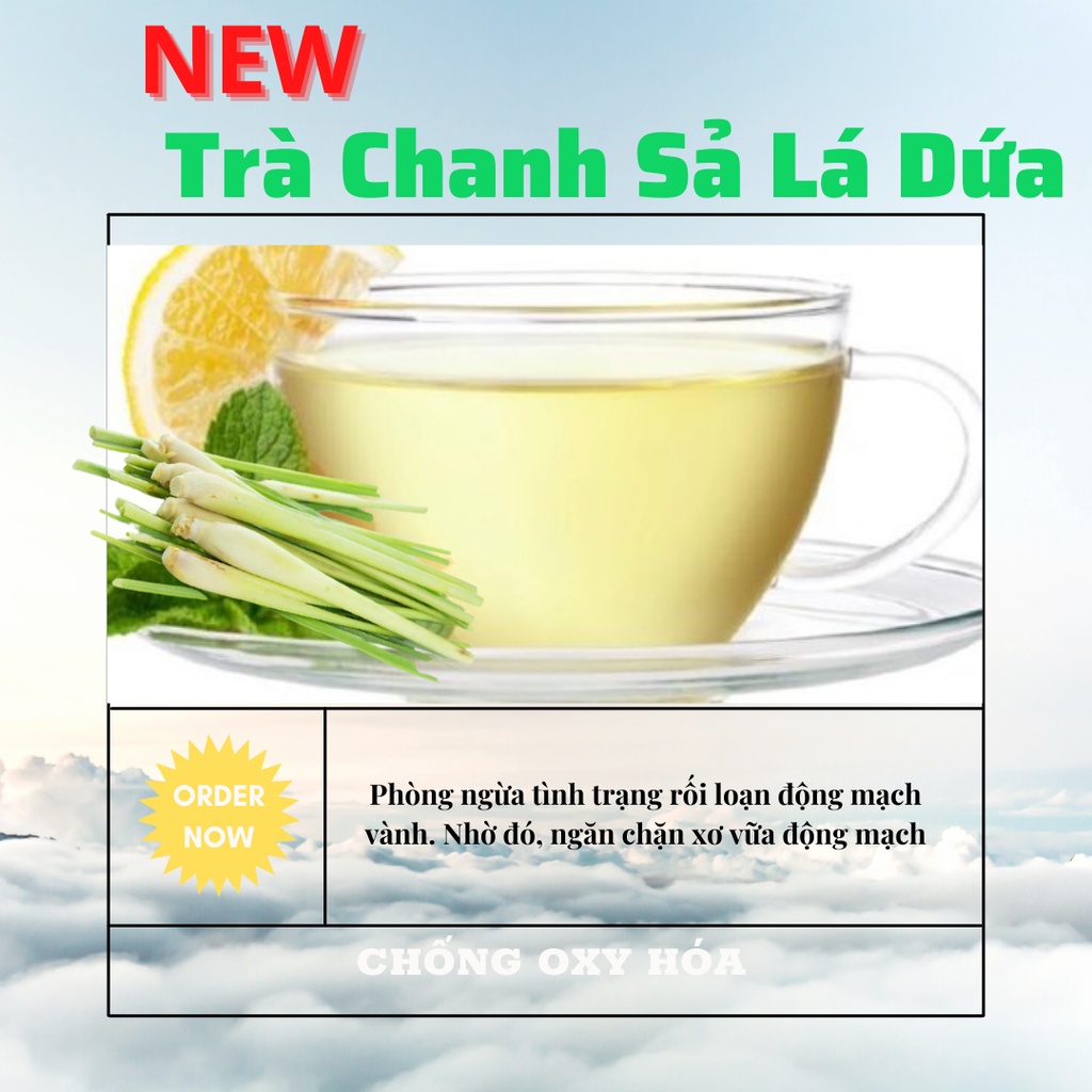Trà chanh sả lá dứa Robimart gói 60 gram detox tăng cường sức khỏe
