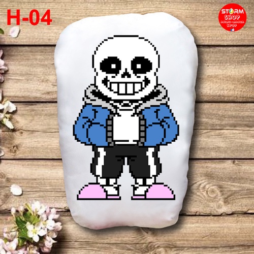 Gối Ôm  gấu bông sans undertale game (In hình 2 mặt , chất liệu vải Nhung)