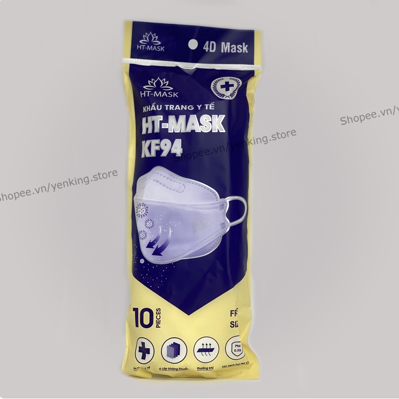 Khẩu Trang KF94 HT Mask, Kháng Khuẩn, Chống Bụi Mịn PM 2.5