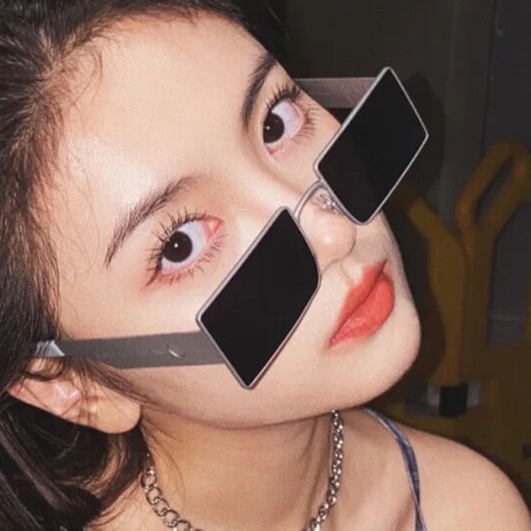 Kính mát gọng chữ nhật kim loại phong cách Ulzzang Hàn Quốc cho nam và nữ