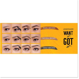 [Mã giảm mỹ phẩm chính hãng] Chì Kẻ Mày 2 Đầu LEMONADE Want It Got It Dual Eyebrow 2g + 2ml