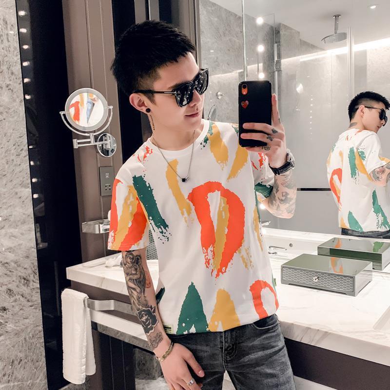 Áo Thun Ngắn Tay In Họa Tiết Cá Tính Trẻ Trung Cho Nam