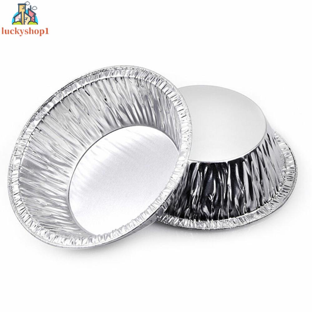 Set 100 Khay Nhôm Nướng Bánh Tart Trứng Dùng Một Lần Tiện Dụng