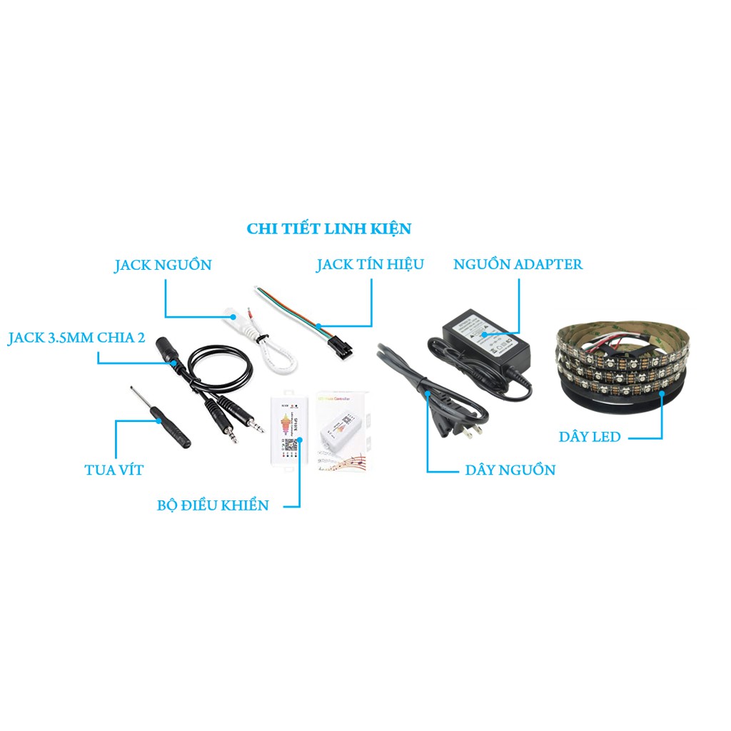 Bộ đèn led trang trí treo tường nháy theo nhạc - Music visualizer led 60led/m | BigBuy360 - bigbuy360.vn