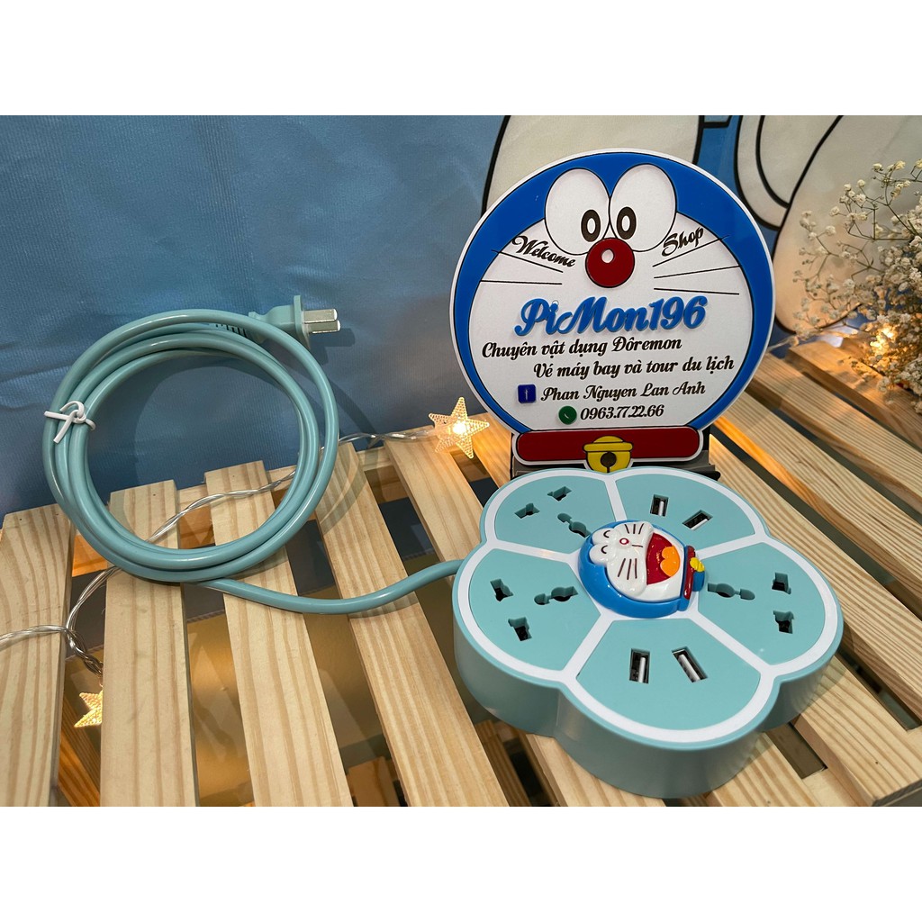 Ổ Điện Có Chui Sạc USB Dorarmon Doraemon Dây Dài