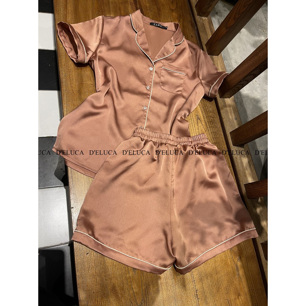 [Hình Thật+Video Tự Quay] 🌸 Bộ Ngủ Nữ Lụa Hàn Cao Cấp 🌸 Pijama Quần Cộc Áo Cộc Màu Trơn Phối Viền Mềm Mại Mặc Hè | BigBuy360 - bigbuy360.vn