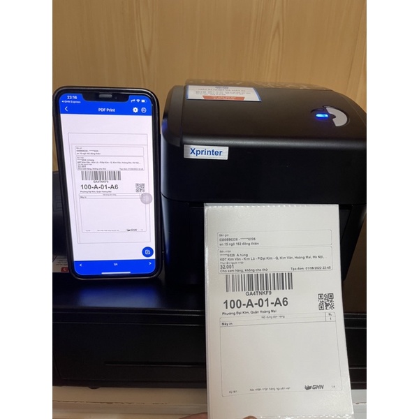 Máy in đơn TMĐT, GHTK, GHN, VIETTEL từ điện thoại Xprinter 420B, 420BM (LAN+USB)