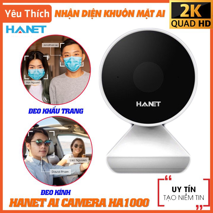 Camera AI Hanet HA1000 - Camera Trí Tuệ Nhân Tạo 5MP, 2K, Nhận Diện Khuôn Mặt, Chấm Công, Trắng