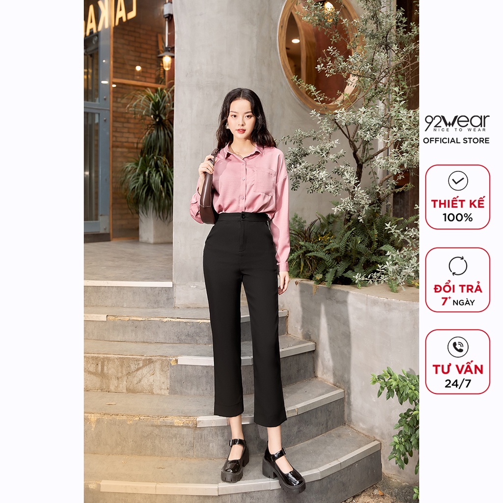 Quần Âu nữ công sở 92WEAR thiết kế túi chéo sườn QAA0127