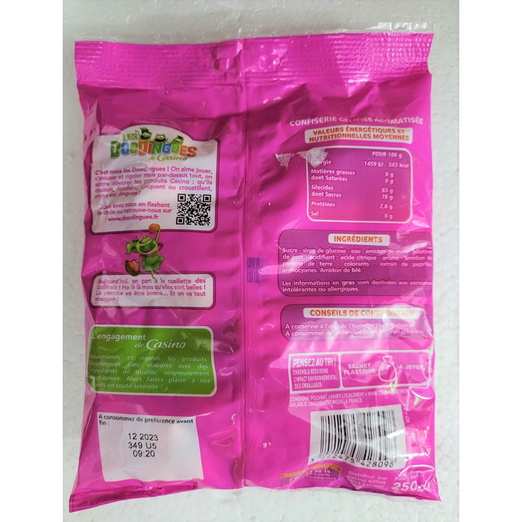 [Túi 250g] KẸO DẺO HƯƠNG DÂU [France] CSN Jelly Candy Strawberry Flavour