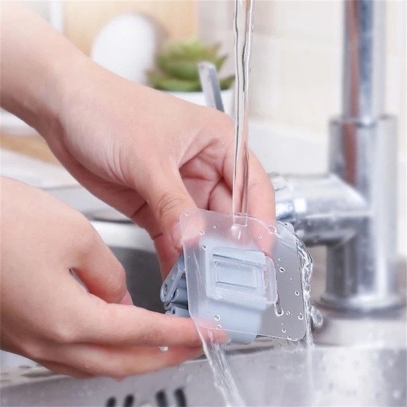Giá Đỡ Chổi/Cọ Lau Nhà Gắn Tường Tự Dính Có Móc Treo Tiện Lợi Dành Cho Nhà Tắm