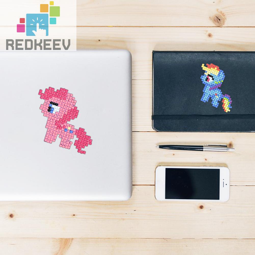 Bộ 6 tranh đính đá DIY hình ngựa Pony hoạt hình dành cho trẻ em
