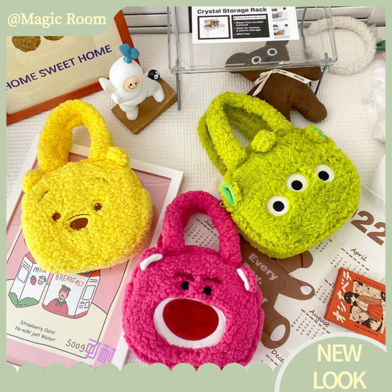 Babyfair. Phim hoạt hình mùa thu và mùa đông của phụ nữ Hàn Quốc dễ thương túi xách gấu sang trọng mềm mại dung tích lớn