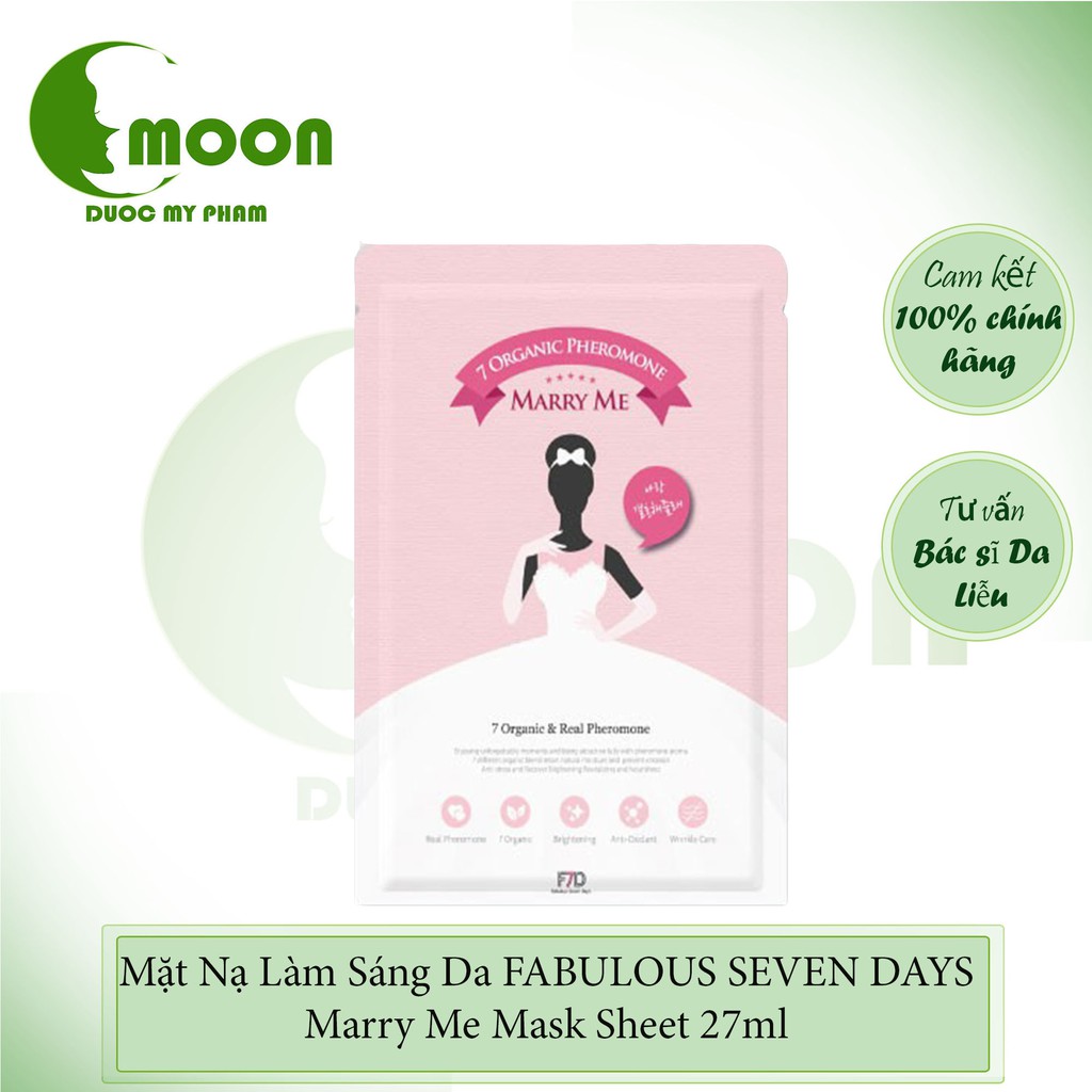 Mặt Nạ Làm Sáng Da FABULOUS SEVEN DAYS Marry Me Mask Sheet 27ml