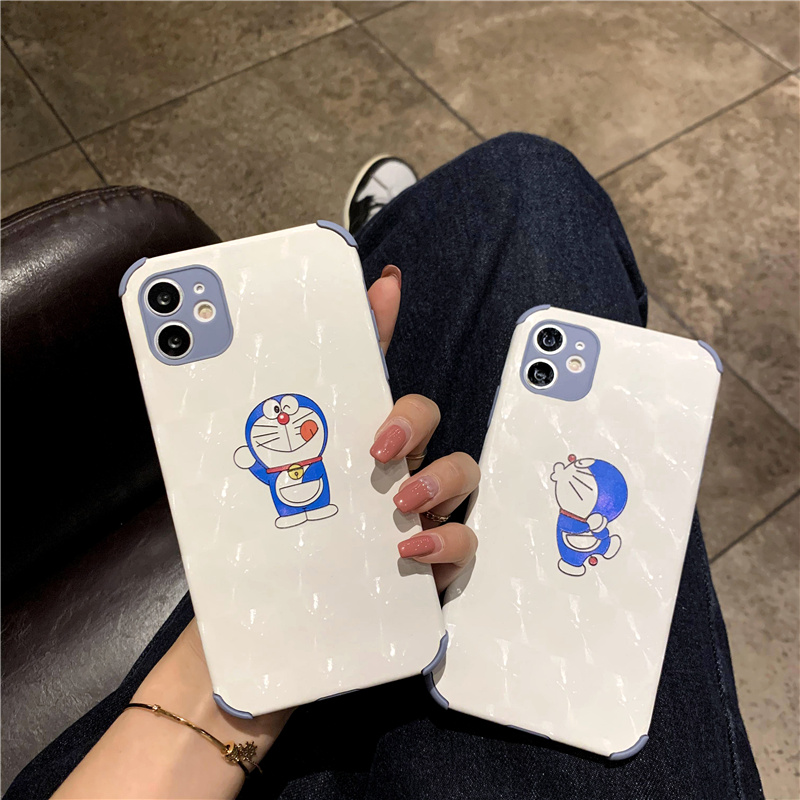 Leather Case For iPhone 12 Pro Max iP11 x XR Four Angle Anti Fall Case 6 7 8 Plus Doraemon Printing Reflective Soft Casing | BigBuy360 - bigbuy360.vn