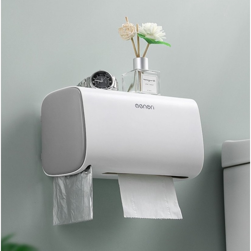 Hộp Đựng Giấy Đa Năng OENON có ngăn để đồ tiện lợi lắp đặt dán tường gạch men