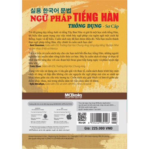 Sách - Ngữ pháp tiếng Hàn thông dụng (sơ cấp) - Korean Grammar in use Beginning Mcbooks
