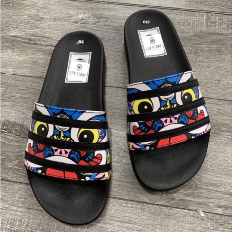 Dép quai ngang adidas , dép unisex dáng thể thao in kỳ lân cá tính