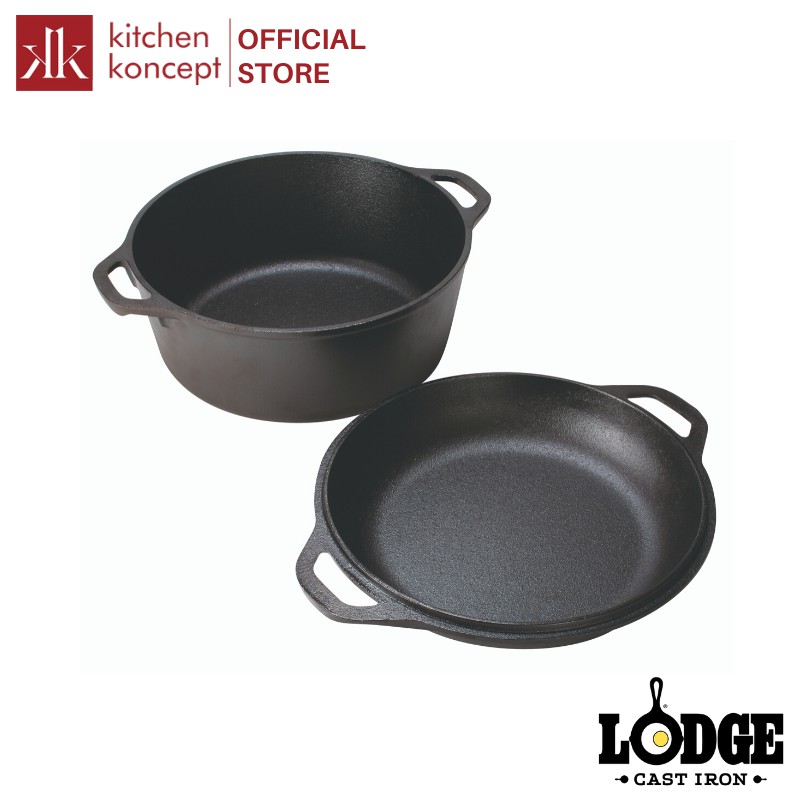 Bộ Nồi Chảo Gang Tròn Lodge - 26cm,4.73L