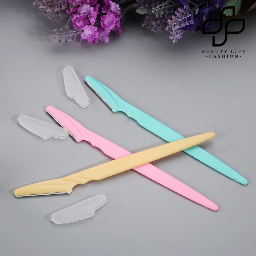 Set 3 Dao Cạo Lông Mày Bằng Thép Không Gỉ Tiện Dụng