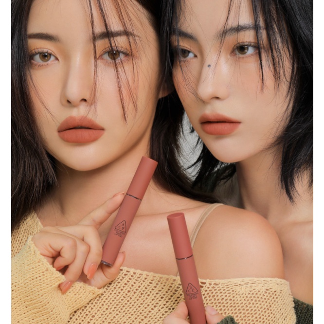 Son Kem 3CE Velvet Lip Tint 5 Mẫu Mới 2021 Màu Walk n talk, Like gentle, Cashmere nude, Definition, Bitter hour